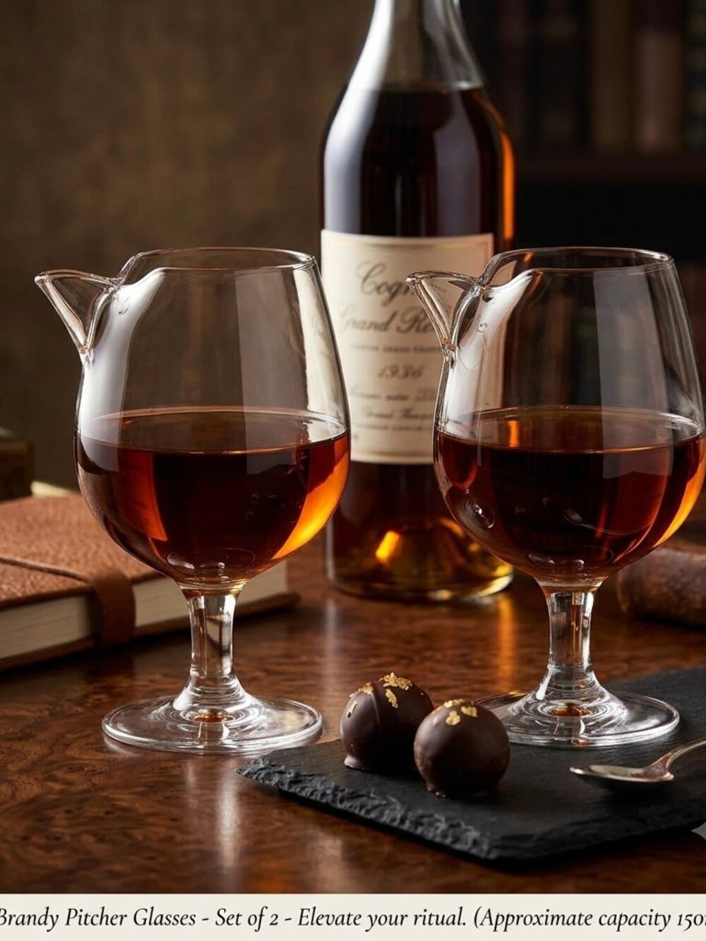 Vintage Brandy Snifter Glass Pitcher Set Of 2 MCM Retro Bar